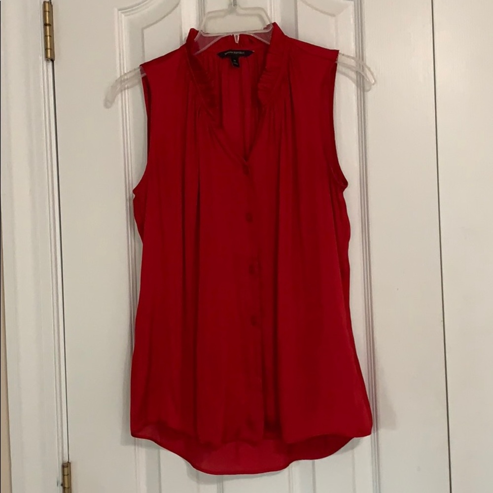 Banana republic red sleeveless blouse